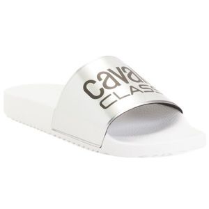CAVALLI CLASS Comfort Slides in White & Silver EU 40 NIB